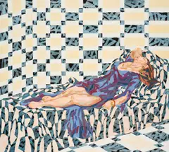 SEO, "Salon II", 2005, Acryl und Papiercollage auf Leinwand