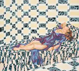 SEO, "Salon II", 2005, Acryl und Papiercollage auf Leinwand