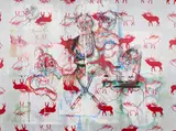 Lilli Elsner, Amazonenmythos: "...mit allen deinen Kräften...", 2014, Mischtechnik, Stoff auf Holzrahmen