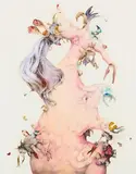 Johanna Flammer, "Fleischrosa NODI", 2017, Mischtechnik auf Leinwand