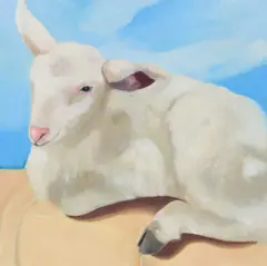 Kaya Theiss, "Schwarzfahrer Nr 2. Lamm", 2003, Öl auf Leinwand