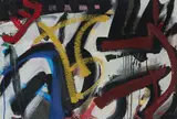 Brian Kelly, "Industrielle Landschaft, Berlin Nr 2", 1991, Acryl auf Hartfaser