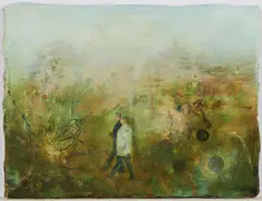 "Leitsystem" by Bernd Kirschner, 2008, Öl auf Leinwand, sold Sep 2022