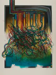 Liberté, Egalité, Fraternité by Donatello Losito, 1979, Farbserigrafie auf FA FABRIANO (Wasserzeichen), sold Sep 2022