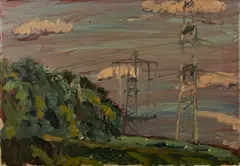 Peter Schmersal, Landschaft, 1999, Öl auf Leinwand
