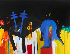 Sobral Centeno, "Espadas na mesa", 1998, Acryl auf Leinwand