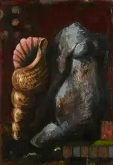 Peter Chevalier, Ohne Titel (Das Lied der Muschel II), 1985, Öl auf Leinwand