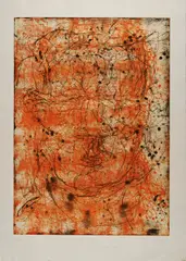 Burkhard Held, Ohne Titel (für chef zum 4.11.2004), 2004, Farbradierung auf festem Velin