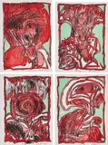 Pierre Alechinsky, Schismes, 1978, Mappe mit 4 Farblithografien auf Velin und illustriertem Textblatt
