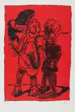 Markus Lüpertz, Ohne Titel (Musiker), Farblithografie auf Hahnemühle (Wasserzeichen)