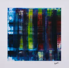 Abstract Painting by Gerhard Richter, Farboffsetlithografie auf kaschiert unter Acrylglas auf Aluminium, sold Mar 2022