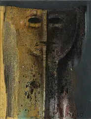 Antonio Maro, Maske, Mischtechnik auf Leinwand