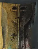 Antonio Maro, Maske, Mischtechnik auf Leinwand