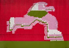 Marathon by Thomas Bayrle, 1969, Farbserigrafie auf leichtem Karton, sold Feb 2022