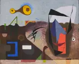 Gerhard Fietz, Ohne Titel, 1948, Mischtechnik auf Leinwand