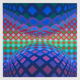 Victor Vasarely, Reech, 1968, Farbserigrafie auf Fabriano (Wasserzeichen)
