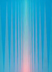 Lothar Quinte, Geometrische Abstraktion in blau und rosa, 1970, Farbserigrafie auf Karton