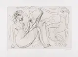 A. R. Penck, Ohne Titel, Radierung auf BFK RIVES FRANCE (Wasserzeichen)