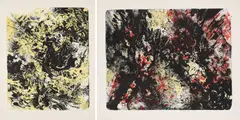 Fred Thieler, Konvolut von 2 Lithografien, a) G.s.R/59