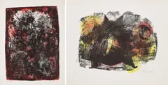 Fred Thieler, Konvolut von 2 Lithografien, a) Ohne Titel