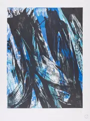 Foss by Karl Otto Götz, 1986, Farblithografie auf BFK RIVES (Wasserzeichen), sold Jan 2023