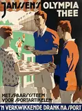 Henri Pieck, Janssen's Olympia Thee (football / Soccer players), 1928, poster