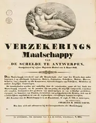 Henry Ratinckx, Verzekerings Maatschappy De Schelde te Antwerpen (Koninkrijk der Nederland), 1821, poster