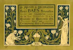 Henri Baes, La Maison de Décoration Bruxelles, 1896, poster