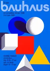 Herbert Bayer, Württembergischer Kunstverein Stuttgart 50 Jahre Bauhaus, 1968, poster
