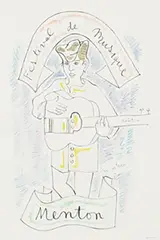 Jean Cocteau, Festival de Musique Menton, 1955, poster