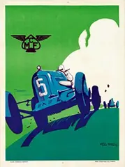 Géo Ham, Motocycle Club de France (Cars Racing), 1935, poster