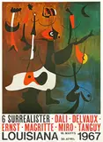 Joan Miró, Louisiana 6 Surrealister Dali Delvaux Ernst Magritte Miro Tanguy, 1967, poster