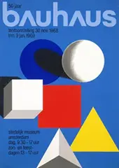 Herbert Bayer, stedelijk museum amsterdam 50 jaar bauhaus, 1968, poster