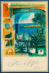 Côte d'Azur by Pablo Picasso, 1962, poster, sold Jun 2026