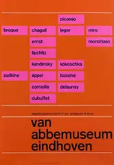 Wim Crouwel, van abbemuseum eindhoven o.a. picasso mondriaan kokoschka, 1962, poster