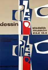 Hans van Grootheest, stedelijk museum amsterdam-instituut voor kunstnijverheids onderwijs dessin, 1962, poster