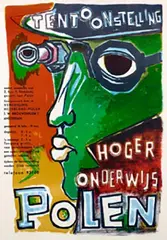 Dick Elffers, Tentoonstelling Warszawa herrijst in vrede, 1954, poster