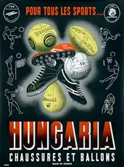 Havas, Hungaria Chaussures et Ballons pour tous les sports?, 1961, poster