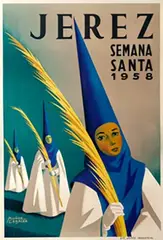 Cebrian Munoz, Jerez Semana Santa, 1958, poster