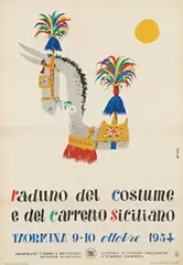 Artass, Raduno del costume Taormina, 1954, poster