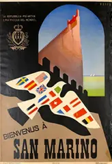 Mario Puppo, Bienvenus à San Marino, 1952, poster