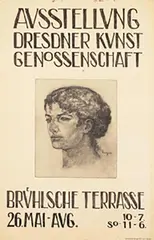 Hans Unger, Ausstellung Dresdner Kunst Genossenschaft Bruehlsche Terrasse, 1917, poster