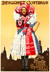 Ludwig Hohlwein, Besuchet Cottbus Die Pforte zum Spreewald, 1934, poster