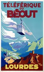 Hubert Mathieu, Téléférique du Béout Lourdes, 1952, poster