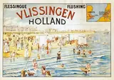 T. Bret, Flessingue Vlissingen Flusing Holland via London, Folkestone and Brussels, poster
