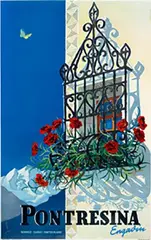 Martin Peikert, Pontresina Engadin Switzerland, 1938, poster