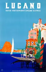 Daniele Buzzi, Lugano Southern Switzerland, 1952, poster