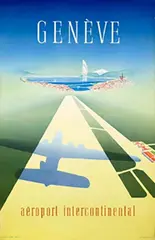 Walter Mahrer, Genève Aéroport Intercontinental, 1948, poster
