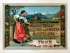 Anton Reckziegel, Bernisch-Kantonale Industrie- & Gewerbe-Austellung Thun, 1899, poster