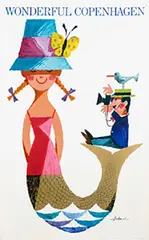 Ib Antoni, Wonderful Copenhagen (mermaid), 1963, poster
